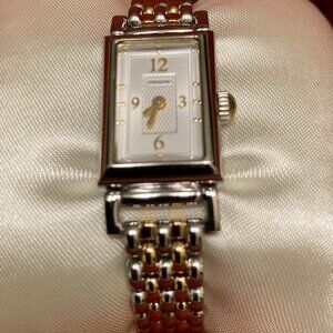 Coach silver and gold watch with rectangle face